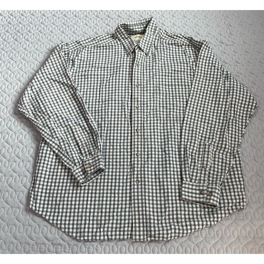 Men’s Eddie Bauer Casual Plaid Button Down Shirt XL